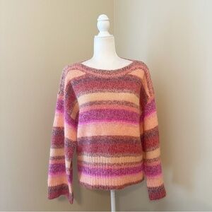 J. Crew Alpaca Blend Wide Sleeve Stripe Sweater - Medium